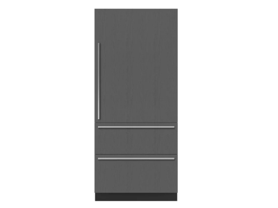36" SubZero Designer Right Hinge Over-and-Under Refrigerator with Internal Dispenser - DET3650RID/R
