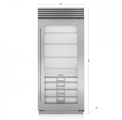 36" SubZero 22.9 Cu. Ft. Classic Refrigerator with Glass Door -  CL3650RG/S/T/L