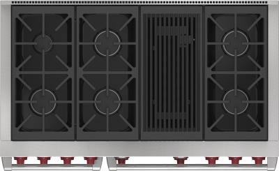 48" Wolf 7.8 Cu. Ft. Dual Fuel Range with 6 Burners and Infrared Charbroiler - DF48650C/S/P/LP