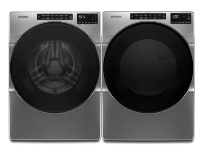 27" Whirlpool 5.2 Cu. Ft. Front Load Washer With Quick Wash Cycle and 7.4 Cu. Ft. Electric Wrinkle Shield Front Load Dryer - WFW5605MC-YWED5605MC