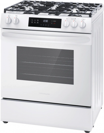 30" Frigidaire Front Control Freestanding Gas Range in White - FCFG3062AW