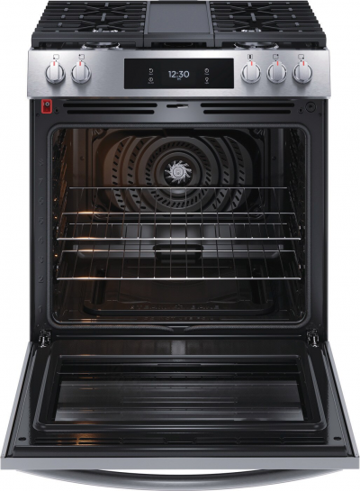 30" Frigidaire Gallery 6 Cu. Ft. Front Control Gas Range with Total Convection in Stainless Steel - GCFG3060BF