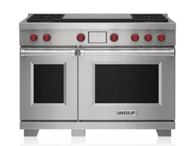 48" Wolf Dual Fuel Range with 4 Burners and French Top - DF48450F/S/P
