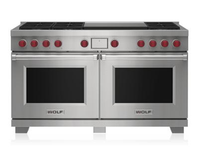 60" Wolf 9 Cu. Ft. Dual Fuel Range with 6 Burners and Infrared Dual Griddle - DF60650DG/S/P