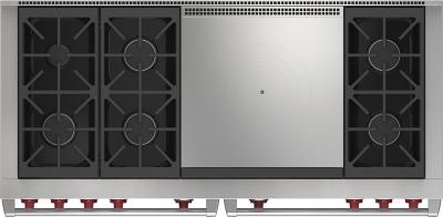 60" Wolf 9 Cu. Ft. Dual Fuel Range with 6 Burners and French Top - DF60650F/S/P/LP