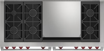 60" Wolf 9 Cu. Ft. Dual Fuel Range with 6 Burners and Infrared Dual Griddle - DF60650DG/S/P/LP
