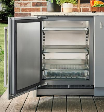 24" SubZero 5.4 Cu. Ft. Outdoor Left-Hinge Undercounter Refrigerator in Panel Ready - DEU2450RO/L