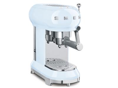 SMEG 50's Style Espresso Manual Coffee Machine In Pastel Blue - ECF01PBUS