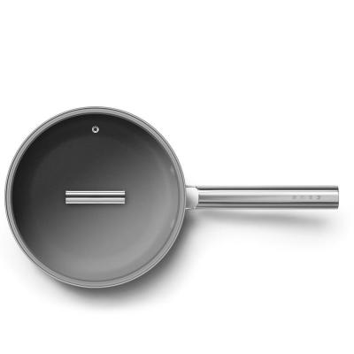 SMEG 50's Style Frypan With Cold-forged Aluminium Body in Black- CKFF2401BLM