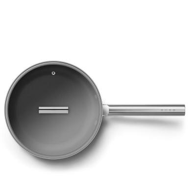 SMEG 50's Style Frypan With Long Handle In Black - CKFF2601BLM