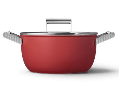 SMEG 50's Style Cookware Casserole With 24 Inch Diameter In Red - CKFC2411RDM