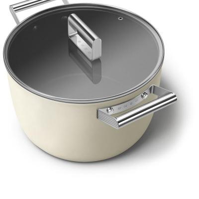 SMEG 50's Style Cookware Casserole With 26 Inch Diameter In Cream - CKFC2611CRM
