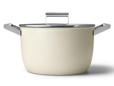 SMEG 50's Style Cookware Casserole With 26 Inch Diameter In Cream - CKFC2611CRM