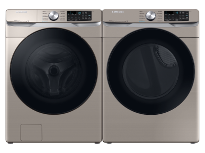 27" Samsung Large Capacity Smart Front Load Washer and Dryer with Multi Steam and Steam Sanitize - WF45B6300AC-DVE45B6305C