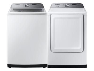 27" Samsung 5.7 Cu. Ft. Top Load Washer and 7.4 Cu. Ft. Electric Dryer - WA49B5205AW-DVE50T5205W
