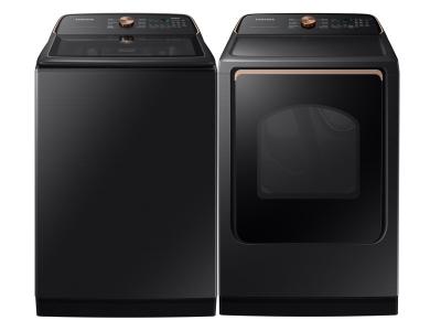 Samsung 6.2 Cu. Ft. Top Load Washer and 7.4 Cu. Ft. Smart Electric Dryer - WA54CG7550AVA4-DVE54CG7550VAC