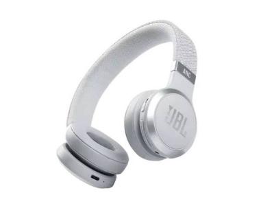 JBL Wireless On-Ear Noise Cancelling Headphones in White - JBLLIVE460NCWHTAM