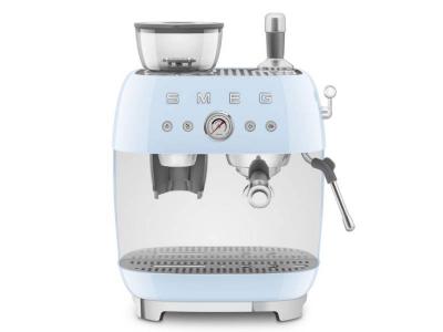 SMEG Retro Style Espresso Manual Coffee Machine in Pastel Blue - EGF03PBUS