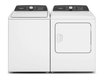 Whirlpool 5.2 Cu. Ft. Top Load Agitator Washer and Top Load Electric Moisture Sensing Dryer - WTW5015LW-YWED5010LW