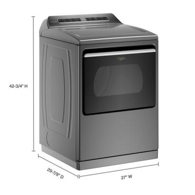 27" Whirlpool 7.4 Cu. Ft. Top Load Gas Dryer with Advanced Moisture Sensing in Chrome Shadow - WGD8127LC