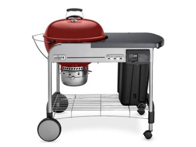 48" Weber Charcoal BBQ with Steel Cart in Crimson - Performer Deluxe (Cr)