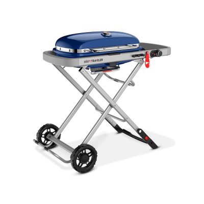 44" Weber Traveler Liquid Propane Portable Gas Grill in Blue - 9020001