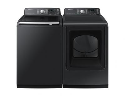 27" Samsung 7.4 Cu.Ft. Electric Dryer With Steam Sanitize In Black Stainless Steel - DVE50T7455V