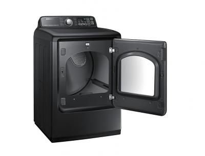 27" Samsung 7.4 Cu.Ft. Electric Dryer With Steam Sanitize In Black Stainless Steel - DVE50T7455V