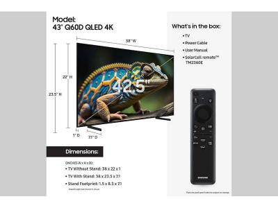 43" Samsung QN43Q60DAFXZA 4K QLED TV