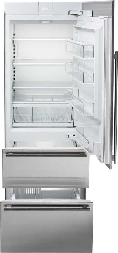 30" SUBZERO  Integrated Over-and-Under Refrigerator/Freezer with Ice Maker and Internal Dispenser - Panel Ready-  IT-30CIID-RH