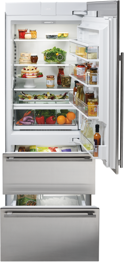30" SUBZERO  Integrated Over-and-Under Refrigerator/Freezer with Ice Maker and Internal Dispenser - Panel Ready-  IT-30CIID-LH