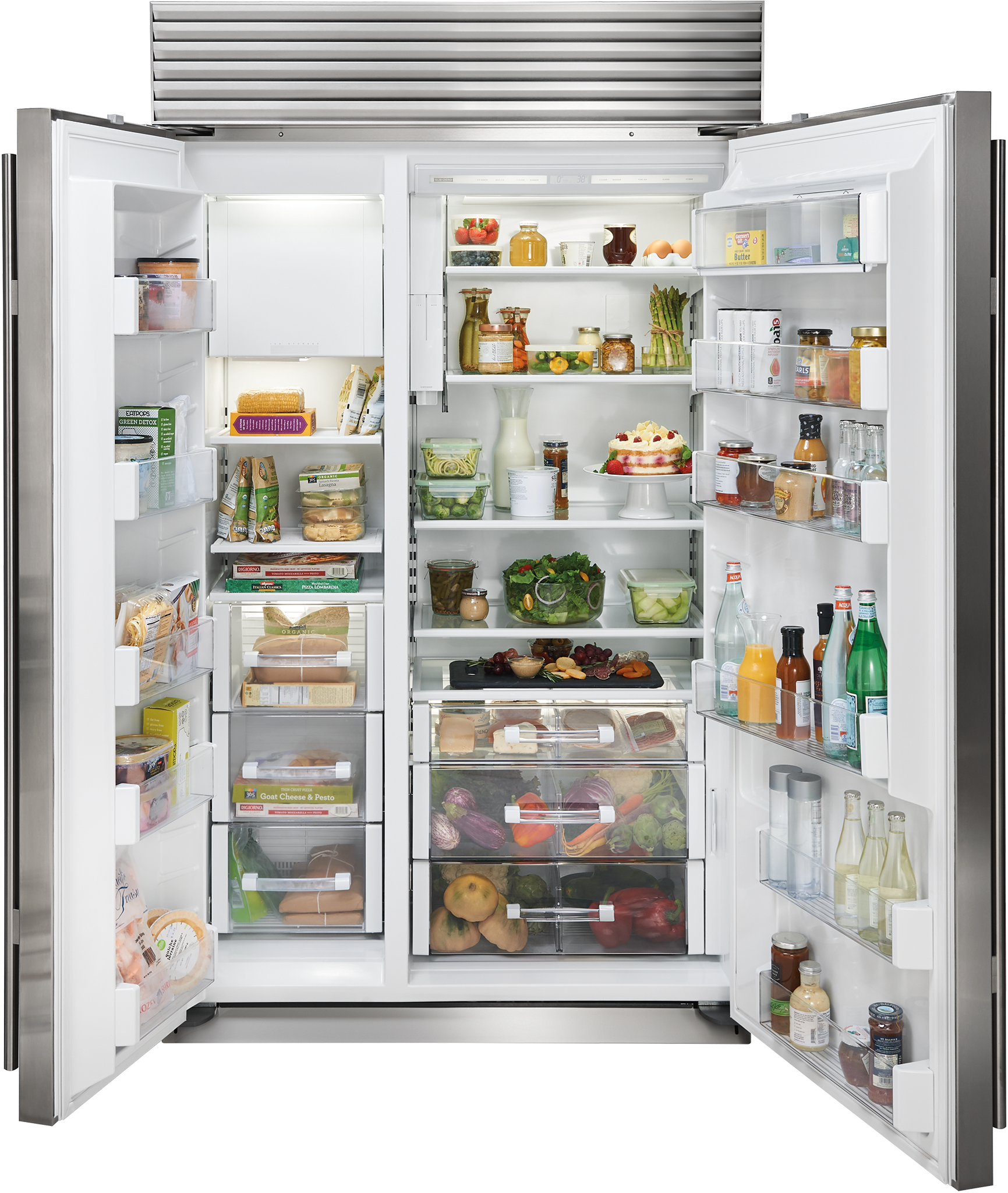 48" SUBZERO Built-In Side-by-Side Refrigerator/Freezer with Internal D...