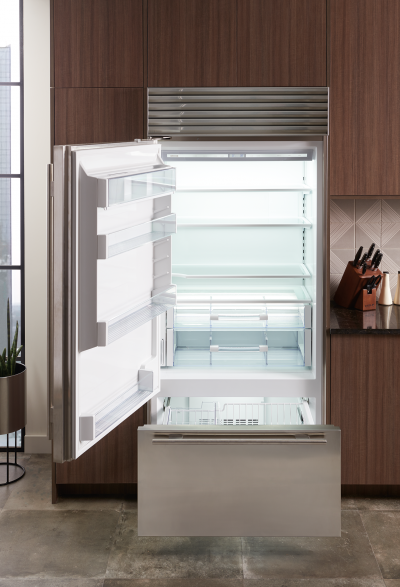 36" SUBZERO  Built-In Over-and-Under Refrigerator/Freezer with Internal Dispenser - Panel Ready -BI-36UIDO-LH