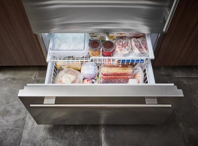36" SUBZERO  Built-In Over-and-Under Refrigerator/Freezer with Internal Dispenser - BI-36UID/S/TH-LH