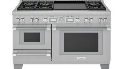 60" Thermador Pro Grand  Commercial Depth Dual Fuel Steam Range - PRD606WESG