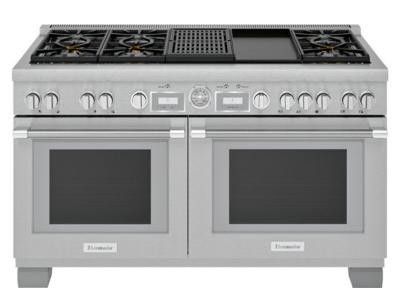 60" Thermador Professional Series Pro Grand Commercial Depth Dual Fuel Range - PRD606WCG